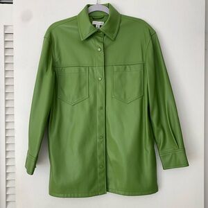 Topshop Maddie Vegan Leather Shirt Jacket